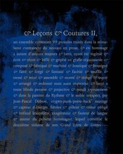 "& leons et coutures II" de Jean-Pascal Dubost