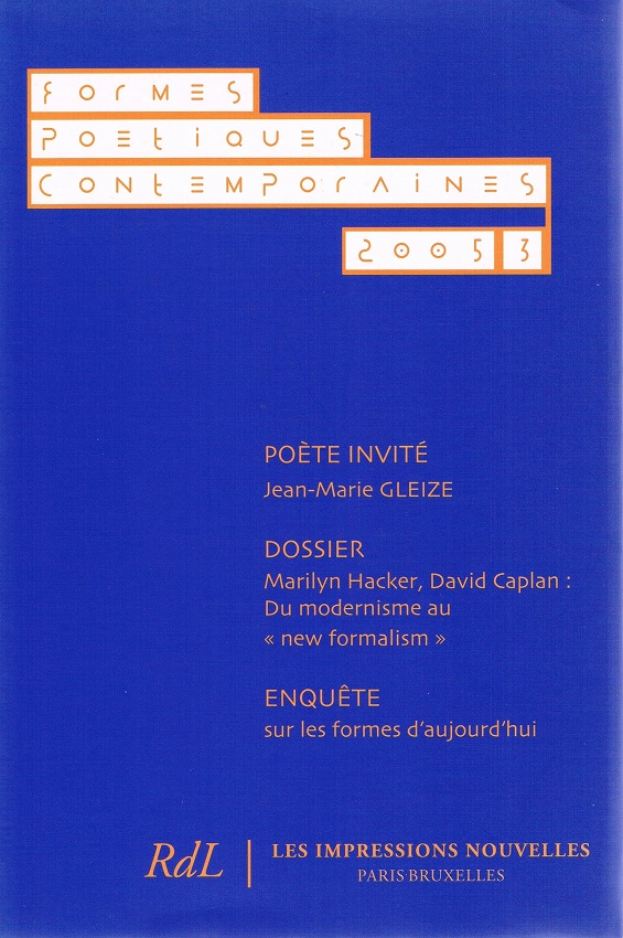 Formes Poétiques Contemporaines n°3 (juin 2005)